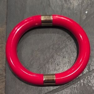 Vintage 1940's Bakelite Bangle Excellent Condition Red And Gold Accents